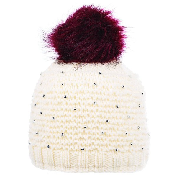 White with Grey Ponpon