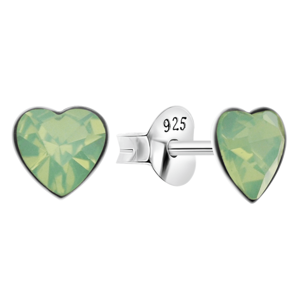 Ohrring mit grünen Herz Sterling Silber 925 E-15894/3