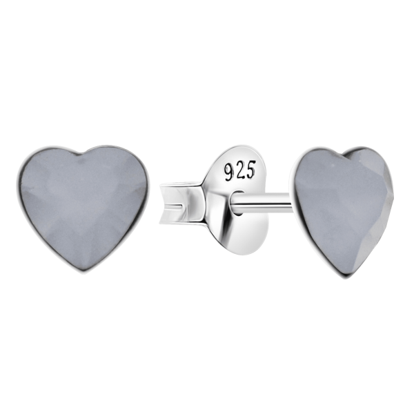 Ohrring mit grauen Herz Sterling Silber 925 E-15894/4