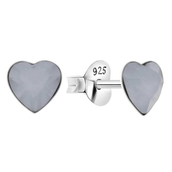 Ohrring mit grauen Herz Sterling Silber 925 E-15894/4
