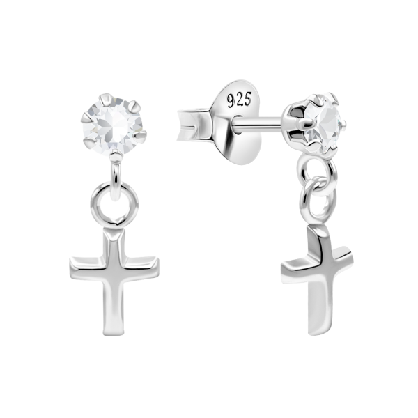 Ohrringe Kreuz Silber 925 E-15923