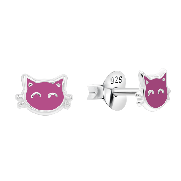 Ohrringe Katze Silber 925 E-15938