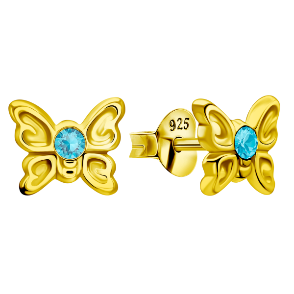 Ohrring mit Schmetterling Gold Sterling Silber 925 E-5936