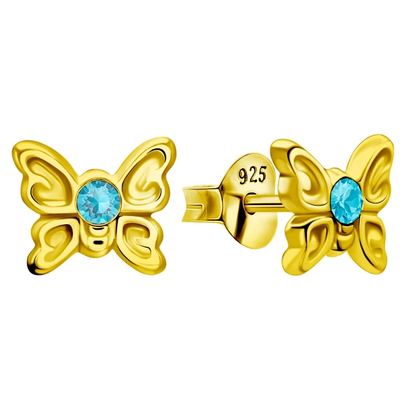 Ohrring mit Schmetterling Gold Sterling Silber 925 E-5936