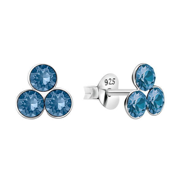 Ohrring mit blauen Steinen Sterling silber 925 E-884