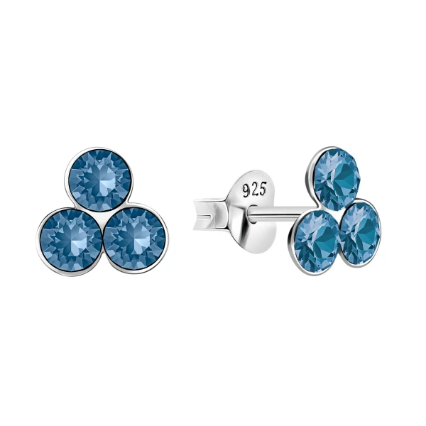 Ohrring mit blauen Steinen Sterling silber 925 E-884