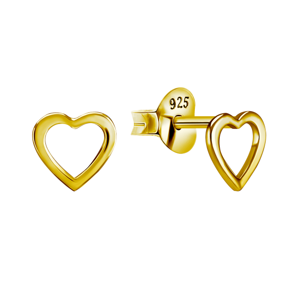 Ohrring mit Herz Gold Sterling Silber 925 EP-5543