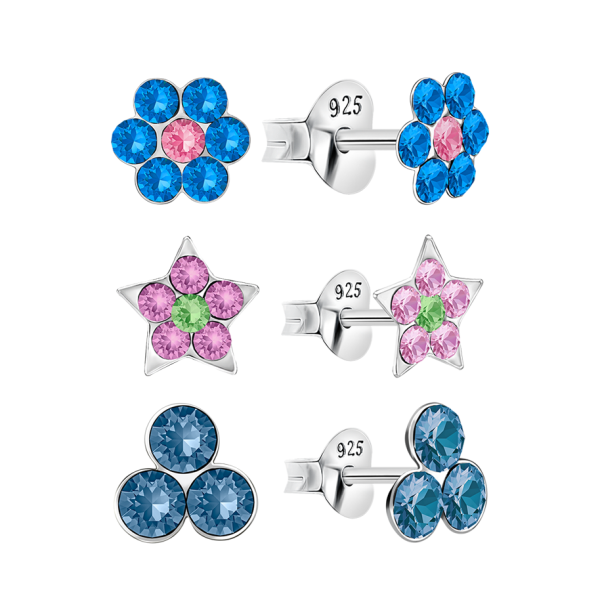 Ohrring Set mit Motiven Sterling Silber 925 S-002