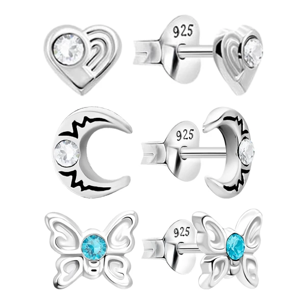 Ohrring Set mit Motiven Sterling Silber 925 S-006