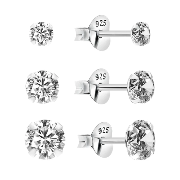 Ohrring Set mit Steinen Sterling Silber 925 S-009