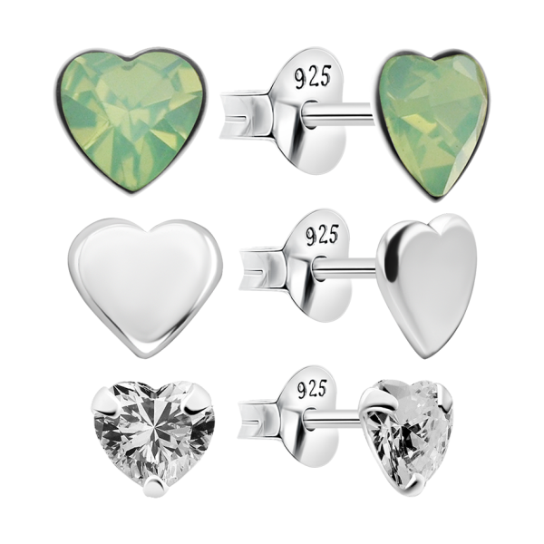 Ohrring Set mit Herzen Sterling Silber 925 S-010