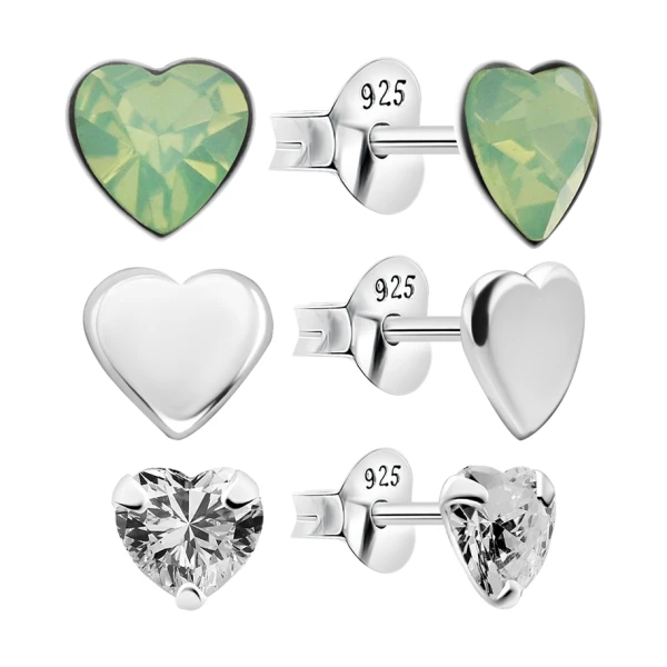 Ohrring Set mit Herzen Sterling Silber 925 S-010