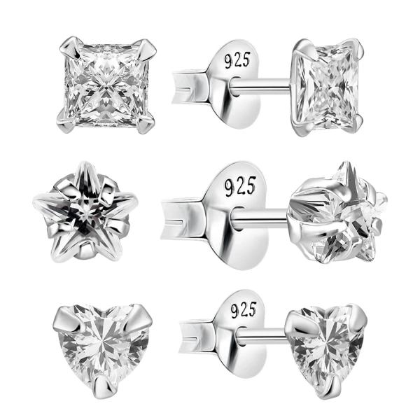 Ohrring Set mit Steinen Sterling Silber 925 S-012