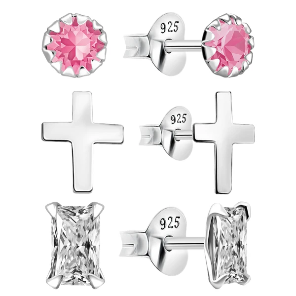 Ohrring Set mit verschiedenen Motiven Sterling Silber 925 S-013