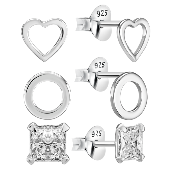 Ohrring Set mit verschiedenen Motiven Sterling Silber 925 S-014