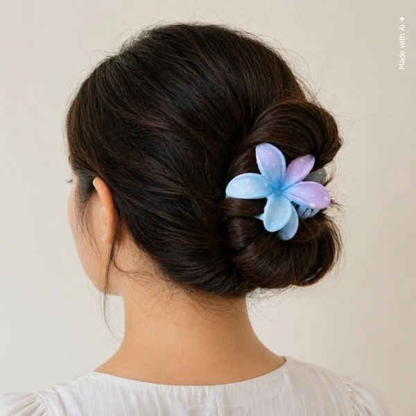 Flower Claw Clip – Plumeria Style