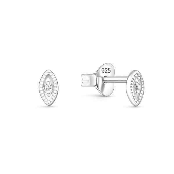 Silber 925 Augen-Ohrstecker mit Zirkonia-Stein – EZ-1213