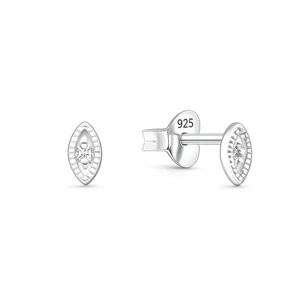Silber 925 Augen-Ohrstecker mit Zirkonia-Stein – EZ-1213