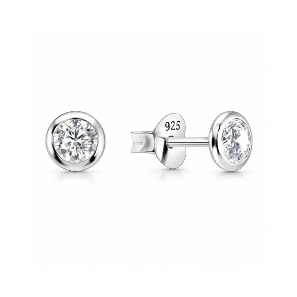 Zirkonia-Ohrstecker aus 925 Sterling Silber – EZ-1726