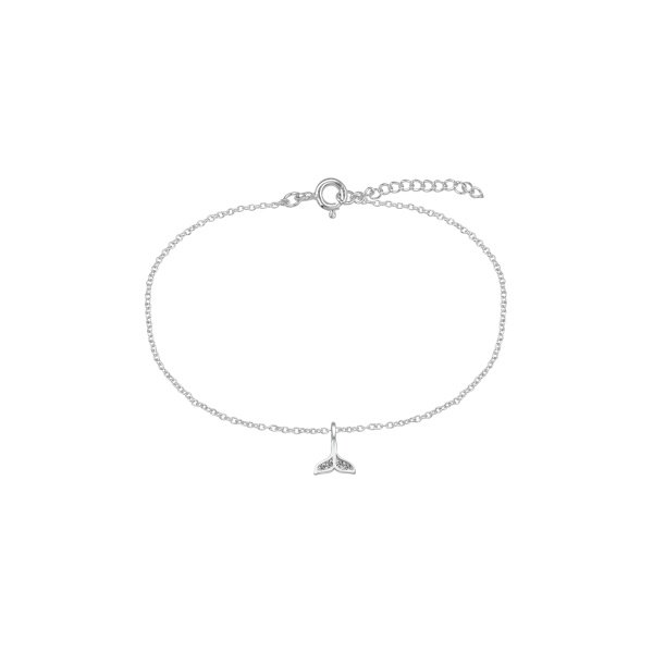 Silbernes Walflossen-Armband mit feiner Kette – BL-2280