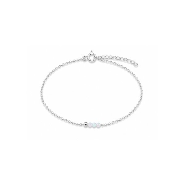 Silbernes Armband mit kleinen Pastellperlen – BL-2330