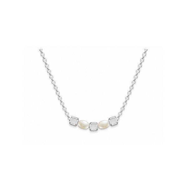 925 Sterling Silber Halskette mit Perlen-Details – N-2406