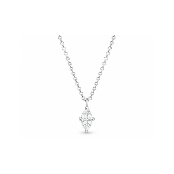 925 Sterling Silber Halskette mit Marquise-Stein – N-2669