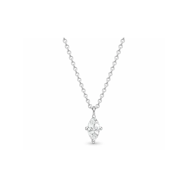 925 Sterling Silber Halskette mit Marquise-Stein – N-2669