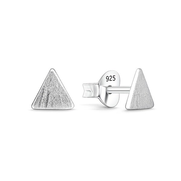 Dreieck-Ohrstecker aus 925 Sterling Silber mit matter Struktur – EP-3560