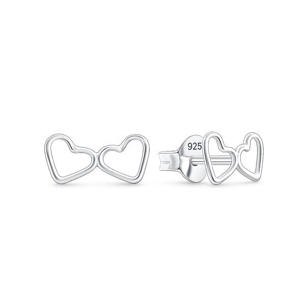 Doppelherz-Ohrstecker aus 925 Sterling Silber – EP-4201