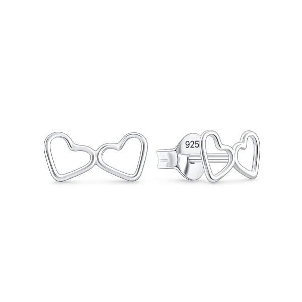 Doppelherz-Ohrstecker aus 925 Sterling Silber – EP-4201