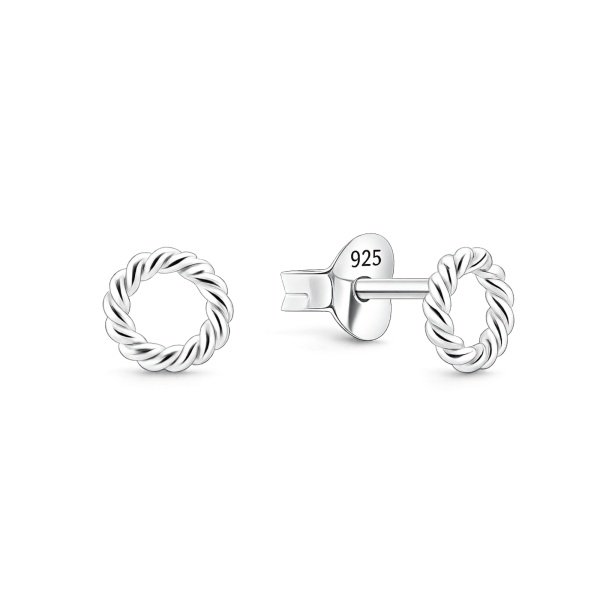 Gedrehte Kreis-Ohrstecker aus 925 Sterling Silber – EP-4257