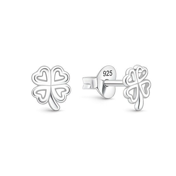 Kleeblatt-Ohrstecker aus 925 Sterling Silber – EP-4274