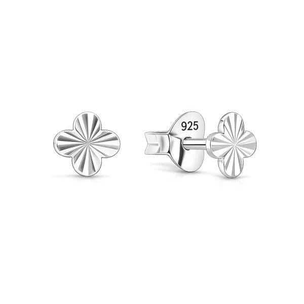 Glücksbringer Kleeblatt-Ohrstecker Silber 925 – EP-4279
