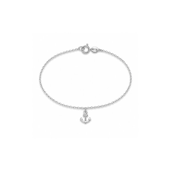 Silbernes Anker-Armband mit feiner Kette – BL-429