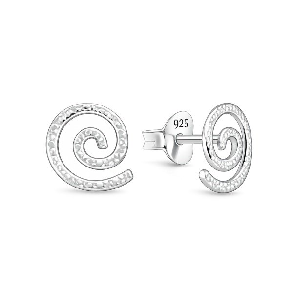 925 Sterling Silber Ohrstecker mit Spiralen-Design – EP-4293
