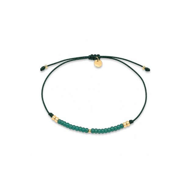 Grünes Perlenarmband mit goldenen Akzentperlen – BL-5277