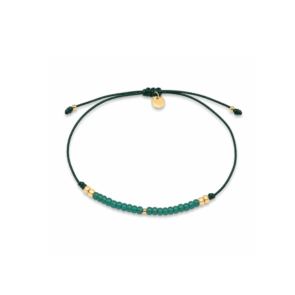 Grünes Perlenarmband mit goldenen Akzentperlen – BL-5277