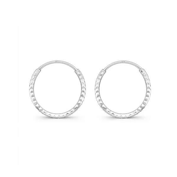 925 Sterling Silber Creolen mit Diamantschliff – HP-597