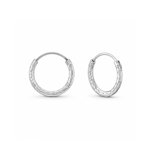 925 Sterling Silber Creolen mit Diamantschliff – HP-657