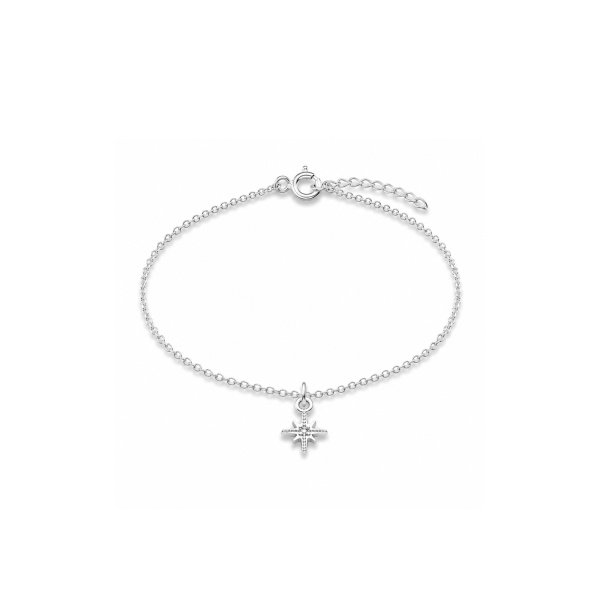 Silbernes Seestern-Armband mit feiner Kette – BL-806