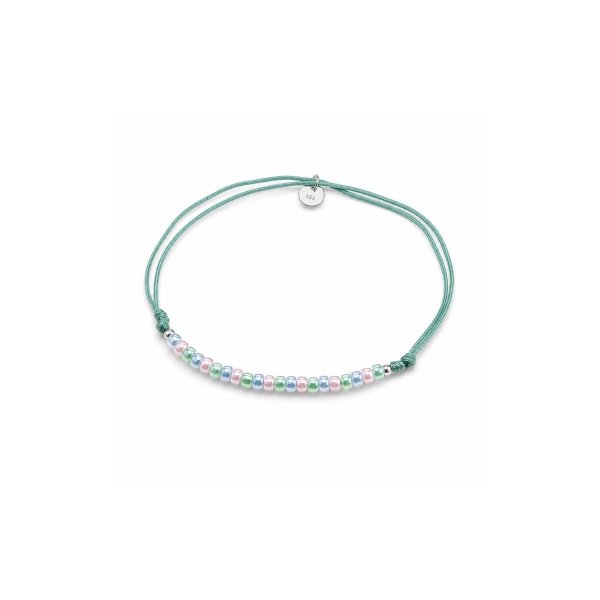 Grünes Perlenarmband mit Pastellperlen – BL-8375