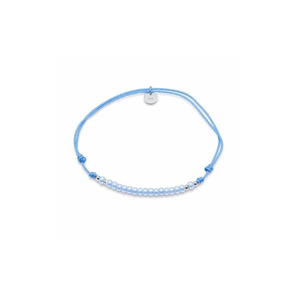 Blaues Perlenarmband mit hellblauen Perlen – BL-8377