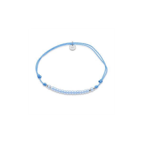 Blaues Perlenarmband mit hellblauen Perlen – BL-8377