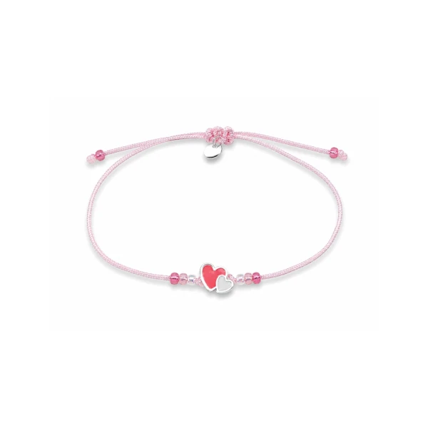 Rosa Perlenarmband mit Herzanhänger – BL-8406